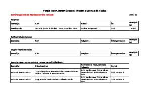 Varga Tibor Zeneművészeti Intézet publikációs listája