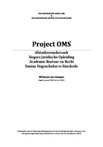 VEILIGHEIDSREGIO IJSSELLAND & VEILIGHEIDSREGIO NOORD-OOST GELDERLAND. Project OMS