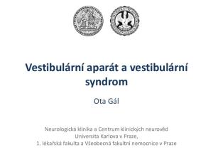 Vestibulární aparát a vestibulární syndrom