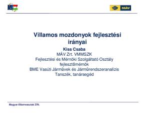 Villamos mozdonyok fejlesztési irányai