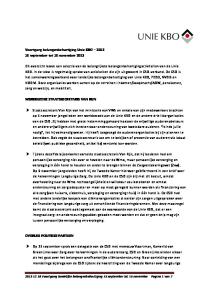 Voortgang belangenbehartiging Unie KBO september tot 15 november 2013