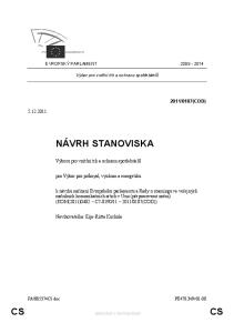 Výbor pro vnitřní trh a ochranu spotřebitelů NÁVRH STANOVISKA. Výboru pro vnitřní trh a ochranu spotřebitelů