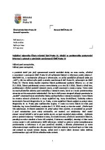 Vyjádření tajemníka Úřadu městské části Praha 10, týkající se problematiky poskytování informací o platech a odměnách zaměstnanců ÚMČ Praha 10