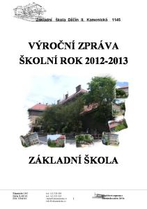 VÝROČNÍ ZPRÁVA ŠKOLNÍ ROK