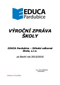 VÝROČNÍ ZPRÁVA ŠKOLY