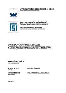 VYSOKÉ UČENÍ TECHNICKÉ V BRNĚ BRNO UNIVERSITY OF TECHNOLOGY