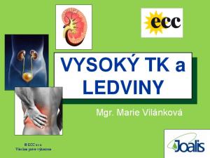 VYSOKÝ TK a LEDVINY. Mgr. Marie Vilánková. ECC s.r.o. Všechna práva vyhrazena