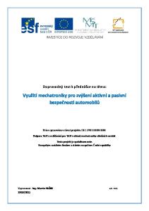 Využití mechatroniky pro zvýšení aktivní a pasivní bezpečnosti automobilů