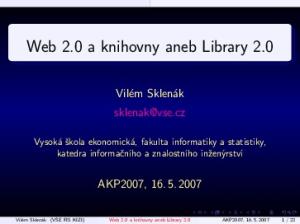 Web 2.0 a knihovny aneb Library 2.0