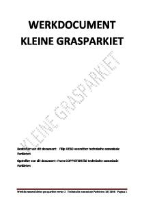 WERKDOCUMENT KLEINE GRASPARKIET