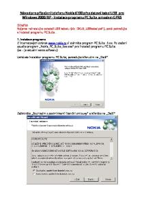 XP instalace programu PC Suite a modem GPRS