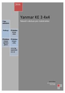 Yanmar KE 3 4x4 Návod k obsluze pro malotraktor