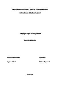 Zahradnická fakulta v Lednici. Látky upravující barvu potravin. Bakalářská práce