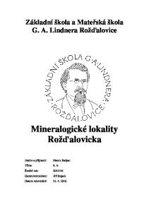 Základní škola a Mateřská škola G. A. Lindnera Rožďalovice Mineralogické lokality Rožďalovicka