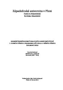 Západočeská univerzita v Plzni FAKULTA PEDAGOGICKÁ KATEDRA PEDAGOGIKY