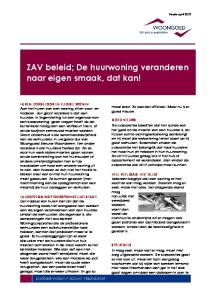 ZAV beleid; De huurwoning veranderen naar eigen smaak, dat kan!