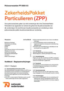 ZekerheidsPakket Particulieren (ZPP)