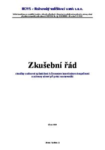 Zkušební řád. zkoušky z odborné způsobilosti k činnostem koordinátora bezpečnosti a ochrany zdraví při práci na staveništi