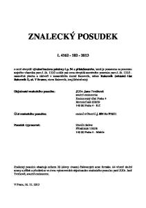 ZNALECKÝ POSUDEK. č