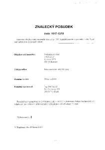 ZNALECKY POSUDEK cislo: v Bene5ove -fyrsova Bene5ov. Stanoveni cenv obvrrkle cenv. 29.ledna 2010