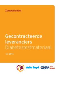 Zorgverleners. Gecontracteerde leveranciers Diabetestestmateriaal