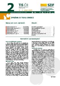 ZPRÁVA O TRHU OVOCE. 4. týden Vývoj cen zem. výrobců: Komoditní zpravodajství. Ceny zemědělských výrobců. Zahraniční obchod