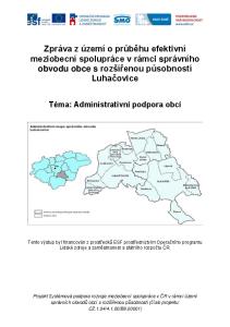 Zpráva z území o průběhu efektivní meziobecní spolupráce v rámci správního obvodu obce s rozšířenou působností Luhačovice