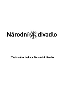 Zvuková technika Stavovské divadlo